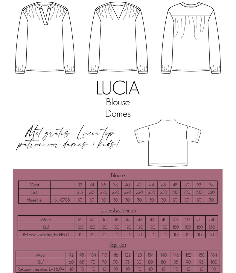 Patroon Lucia Blouse Dames  - Bel' etoile